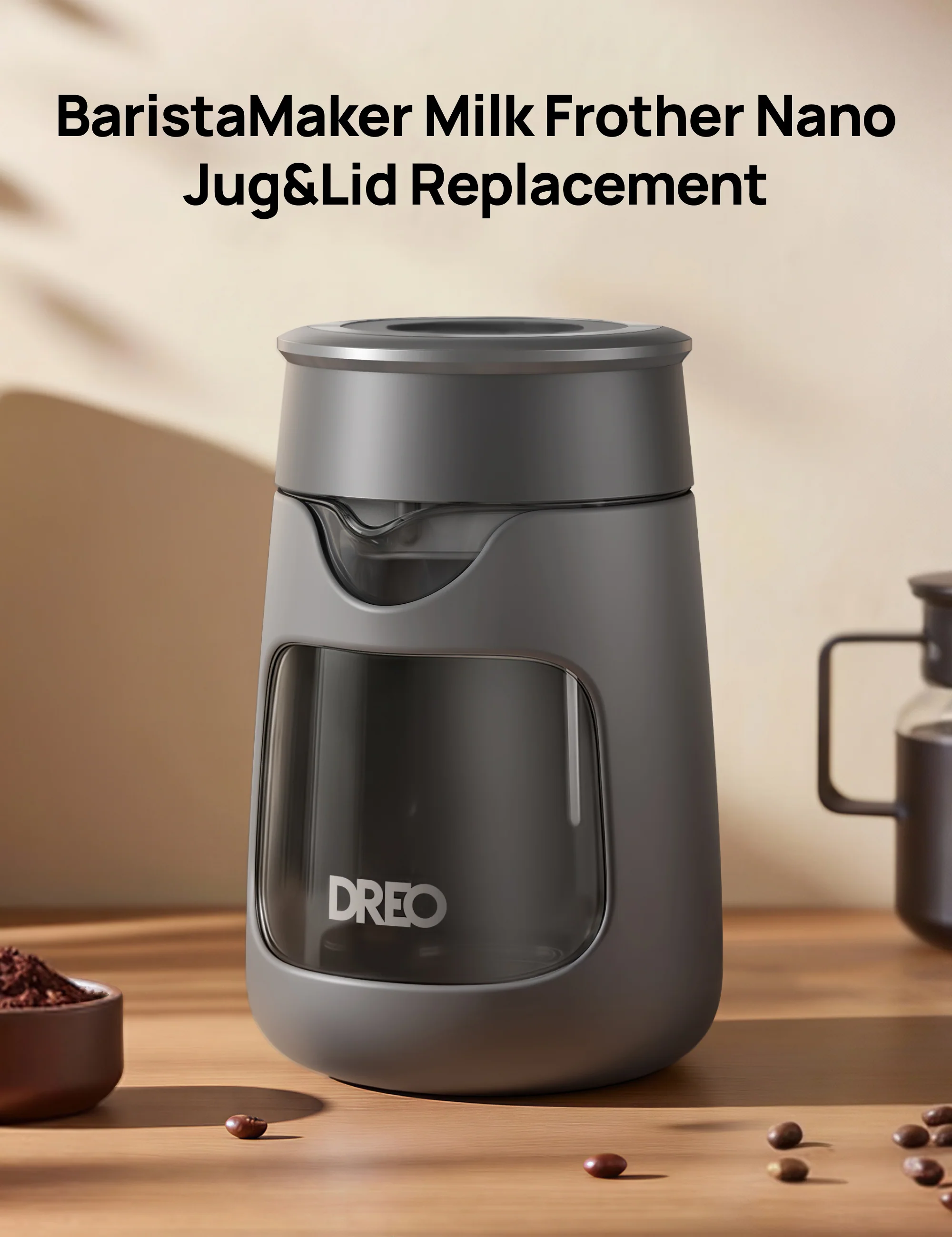 BaristaMaker Milk Frother Nano Jug&Lid Replacement - Image 4