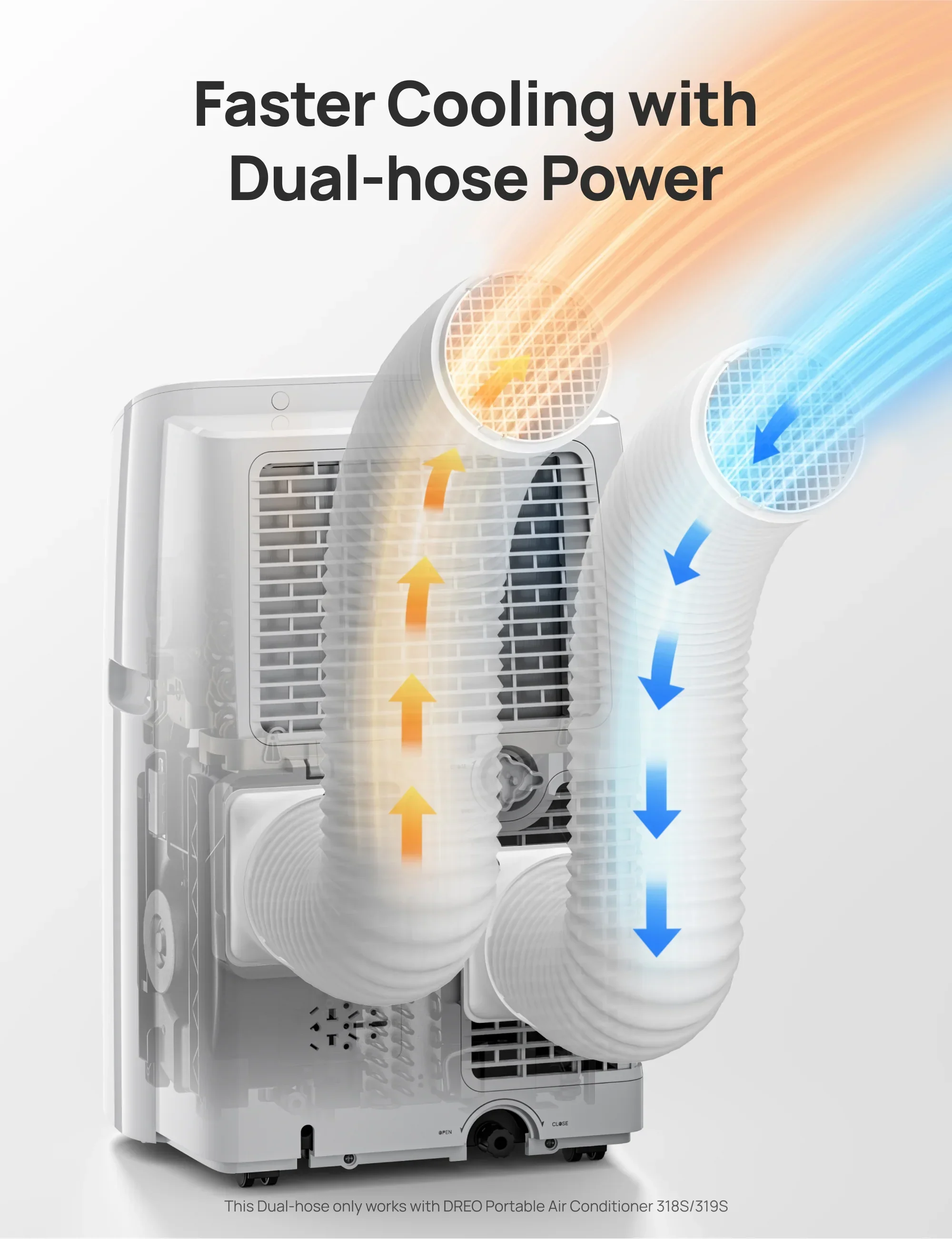 DREO Portable Air Conditioner Dual Hose Kit (AC318S & AC319S) - Image 3