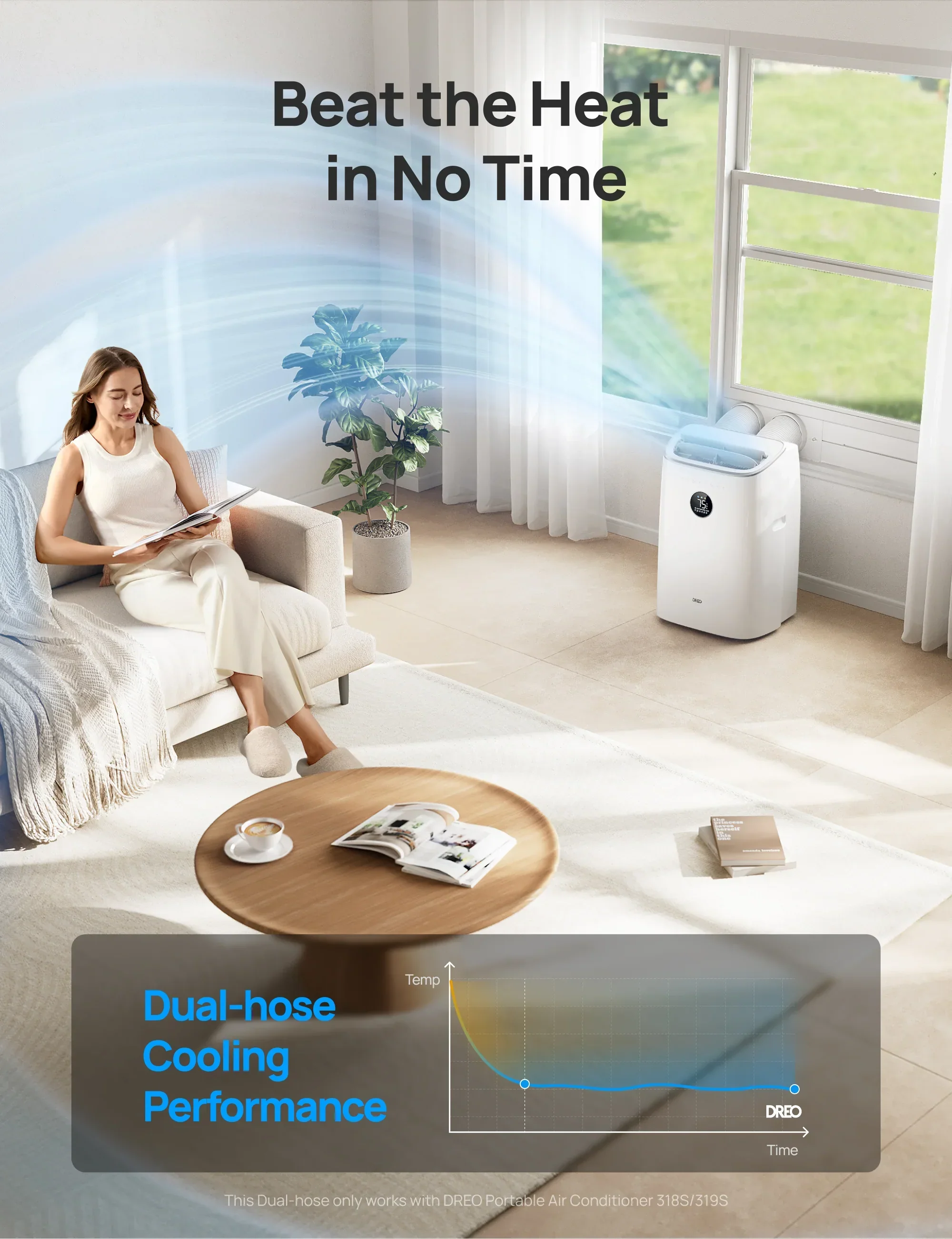 DREO Portable Air Conditioner Dual Hose Kit (AC318S & AC319S) - Image 4