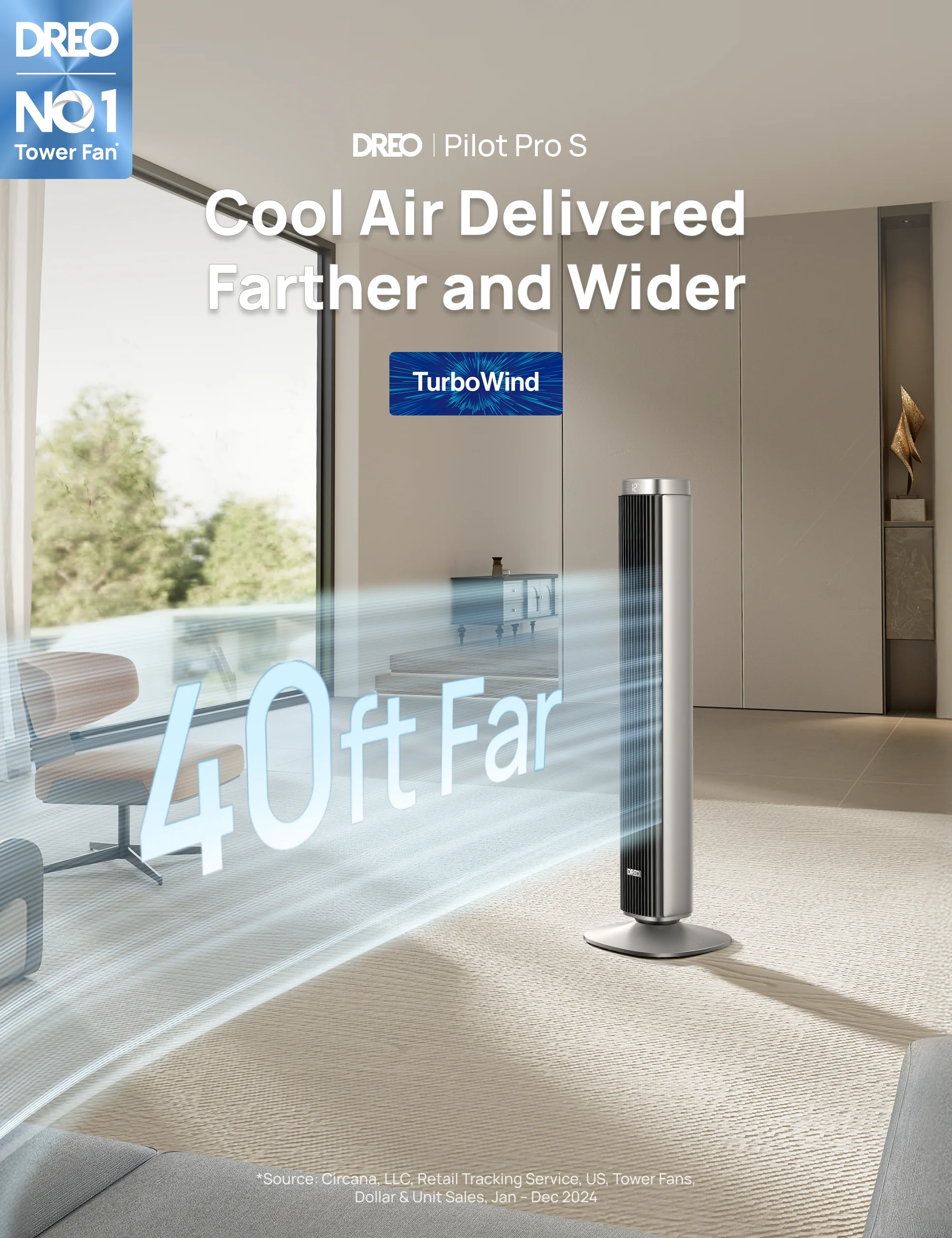 Smart Tower Fan Pilot Pro S - Image 3