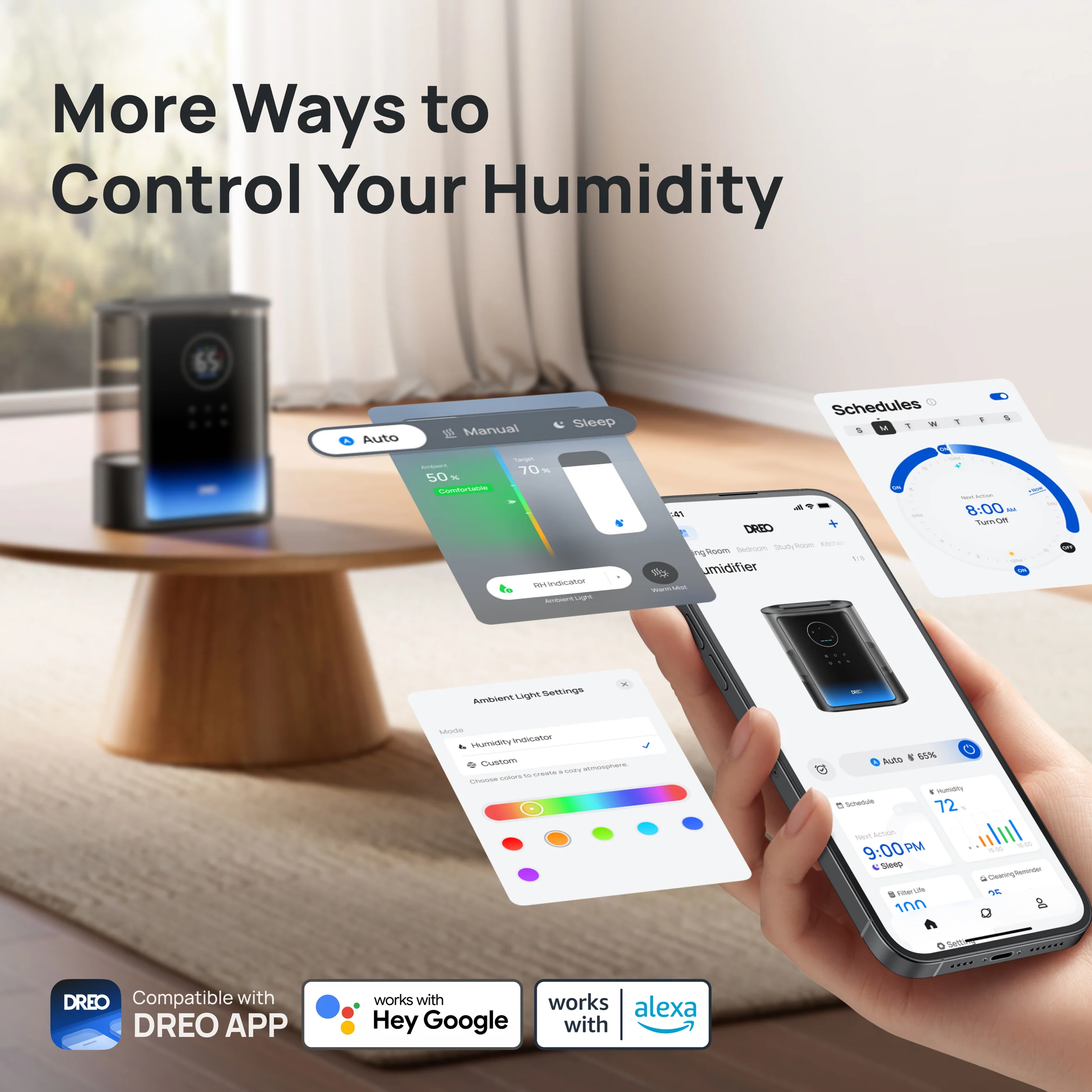 Smart Humidifier 717S 8L with Demineralization Cartridge - Image 4